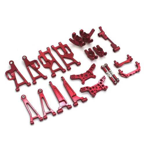 YONMFRDS RC Autoteile Für Mjx 14210 14209 Für 1/14 Fernbedienung Auto Metall Upgrade Kipphebel Lenkung Tasse Spurstange Stoßdämpfer Rahmen Teile(Red18) von YONMFRDS