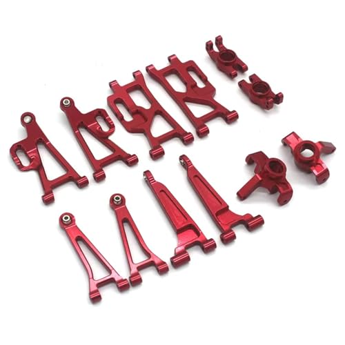 YONMFRDS RC Autoteile Für Mjx 14210 14209 Für 1/14 Fernbedienung Auto Metall Upgrade Kipphebel Lenkung Tasse Spurstange Stoßdämpfer Rahmen Teile(Red19) von YONMFRDS