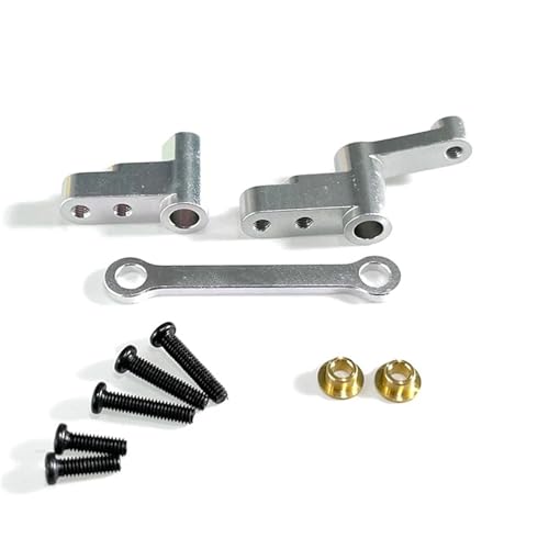 YONMFRDS RC Autoteile Für Mjx Für Hyper Go 1/14 14301 14302 14430 Ersatz-Upgrade Metall-Lenkgruppe Übertragungskomponenten Fernbedienung Auto Modifizierte Zubehörteile(Silver) von YONMFRDS
