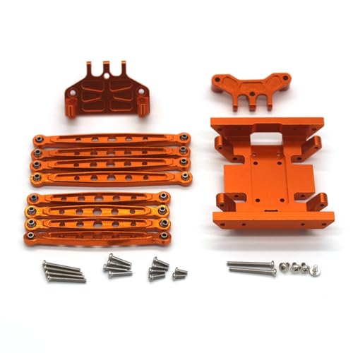 YONMFRDS RC Autoteile Für Mn128 MN86S Babos Für G500 RC Vorne Hinten Zugstange Sitz Grundplatte Welle Box Basis Set Dekoration Zubehör Modifikation RC Auto Teile(Orange) von YONMFRDS