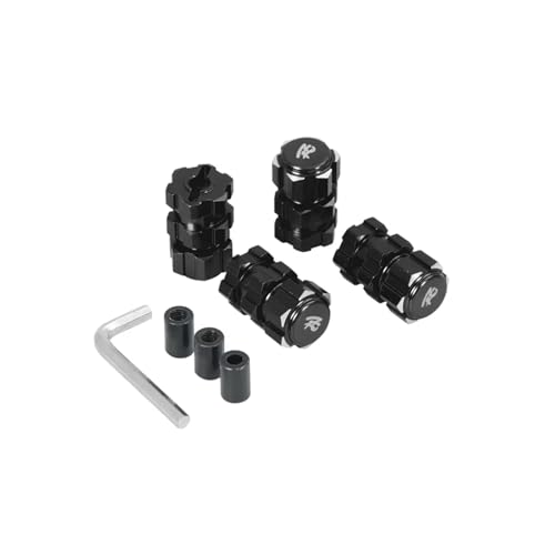 YONMFRDS RC Autoteile Für Monster Truck Für Maxx 89076-4 1/10 RC 4Pcs Metall 17mm Hex Radnaben Keil Koppler Adapter Breite Upgrade Teile(Black) von YONMFRDS
