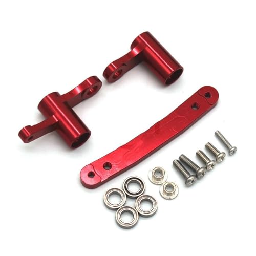 YONMFRDS RC Autoteile Für SCY 16101 16102 16103 16104 16106 16201 Für JJRC C8805 1/16 Ersatz RC Metall Upgrade Teile Lenkung Gruppe Teile Fernbedienung Fahrzeuge Zubehör(Red) von YONMFRDS