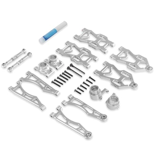 YONMFRDS RC Autoteile Für SCY 16101 16102 16103 16201 16101Pro 16102Pro 16103 Pro 16104 Q130 Suspension Arm Rad Sitz Lenkung Cup Set Upgrade Metall RC Auto Teile Zubehör(Silver,Size 2) von YONMFRDS