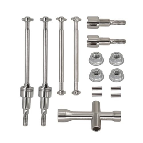 RC Autoteile Für SCY 16101 16102 16103 16201 Pro 1/16 Ersatz Bürstenlosen RC Auto Upgrade Teile Metall Vordere Und Hintere Antriebswelle CVD Antriebswelle RC Auto Zubehör(Front and Rear) von YONMFRDS