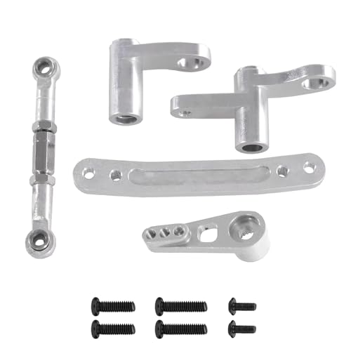 YONMFRDS RC Autoteile Für SCY Für 16101 16102 16103 16104 16106 16201 1/16 Fernbedienung Auto Teile Metall Verbesserte Lenkung Komponenten Lenkstange(Silver) von YONMFRDS