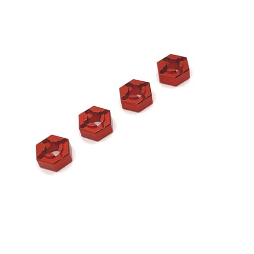 YONMFRDS RC Autoteile Für SCY Für MJX 14301 14302 14303 14209 14210 H6 16207 16208 16209 16210 Für JJRC Für 1/14 1/16 Rc Auto Metall Upgrade Teile 12mm Hex Stecker(Red) von YONMFRDS