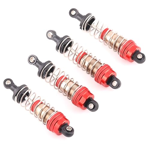 YONMFRDS RC Autoteile Für SCY Für MJX Für H16H 14301 14210 Für 1/16 1/12 1/14 1 Set RC Auto Metall Stoßdämpfer Upgrade Teile Zubehör 75 Mm 81 Mm(Silver Red) von YONMFRDS