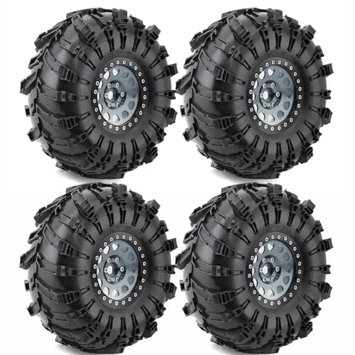 YONMFRDS RC Autoteile Für TRX-4 Für Axial Für SCX10 90046 D90 Für Voodoo Für KLR 1/10 2,2 "Beadlock Felge Gummi Reifen Set Refit Zubehör RC Crawler Auto Teile(Set 3) von YONMFRDS