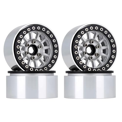 YONMFRDS RC Autoteile Für TRX-4 Für Axial Für SCX10 90046 Für AXI03007 Upgrade Teile Aluminium 1,9 "Beadlock Felge Für 1/10 RC Crawler Auto(YQW-37BS) von YONMFRDS