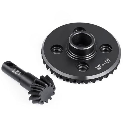 YONMFRDS RC Autoteile Für TRX-4 Für Defender Für Bronco Für TRX-6 1/10 Stahl Helical Bevel 12T + 33T 11T + 34T 10T + 35T Achsgetriebe RC Auto LKW Upgrade Teile Zubehör(12T+33T) von YONMFRDS