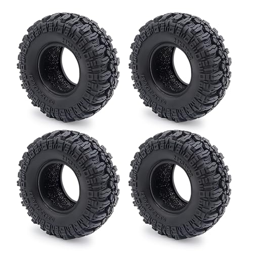 YONMFRDS RC Autoteile Für TRX-4M 1/18 Für Axial Für SCX24 Für AXI90081 1/24 RC Crawler Auto Upgrade Teile 1,0 Zoll Weiche Gummi Rad Reifen 50/54/58/62/64/65mm Auto Zubehör(E 58mm) von YONMFRDS