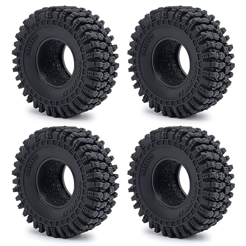 YONMFRDS RC Autoteile Für TRX-4M 1/18 Für Axial Für SCX24 Für AXI90081 1/24 RC Crawler Auto Upgrade Teile 1,0 Zoll Weiche Gummi Rad Reifen 50/54/58/62/64/65mm Auto Zubehör(F 58mm) von YONMFRDS