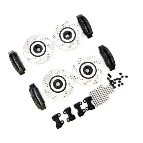 YONMFRDS RC Autoteile Für TRX4 Für Defender Für Bronco Für G500 Für TRX6 Für G63 Für 1/10 RC Crawler Auto Upgrade Teile 4Pcs Metall Bremsscheiben Bremssättel(Black) von YONMFRDS