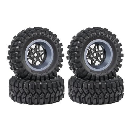 YONMFRDS RC Autoteile Für TRX4M Für SCX24 Für AX24 Für FCX24 Für 1/18 RC Crawler Car Upgrade -Teile 4pcs 62 Mm 1,2 Kohlefaser -Beadlock -Rad -Reifen -Set(Gray,A) von YONMFRDS