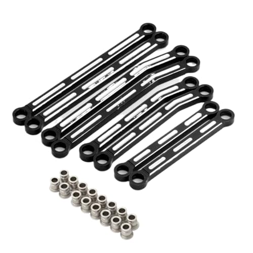 YONMFRDS RC Autoteile Für Trx4m 1/18 RC Crawler Auto Upgrades Teile 8 Stücke Metall High Clearance Suspension Link Rod Set 9749 Fernbedienung Auto Upgrade Teile(Black) von YONMFRDS