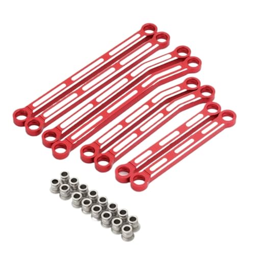 YONMFRDS RC Autoteile Für Trx4m 1/18 RC Crawler Auto Upgrades Teile 8 Stücke Metall High Clearance Suspension Link Rod Set 9749 Fernbedienung Auto Upgrade Teile(Red) von YONMFRDS