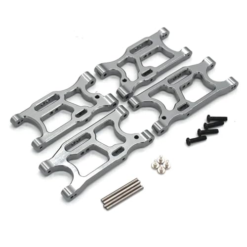 YONMFRDS RC Autoteile Für WLtoys 124007 124008 124010 124017 124019 144001 144016 144018 RC Fernbedienung Auto Metall Vorderen Und Hinteren Schwinge Teile(Gray) von YONMFRDS