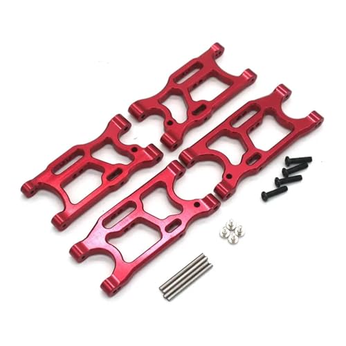 YONMFRDS RC Autoteile Für WLtoys 124007 124008 124010 124017 124019 144001 144016 144018 RC Fernbedienung Auto Metall Vorderen Und Hinteren Schwinge Teile(Red) von YONMFRDS