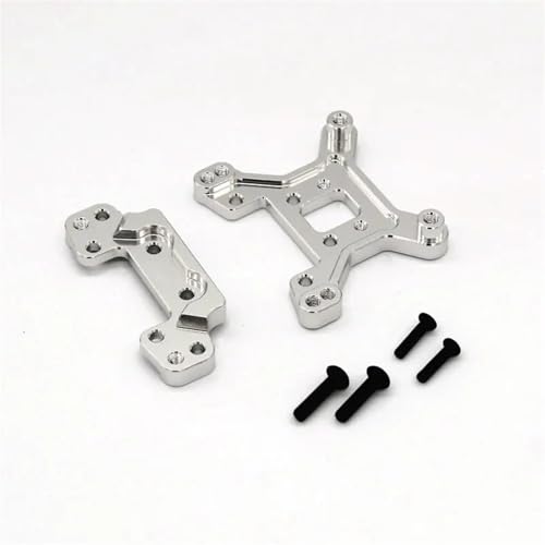 YONMFRDS RC Autoteile Für WLtoys 124016 124018 1/12 RC 4WD Metall-Upgrade-Teile Für Ferngesteuertes Auto Hinten Und Hintere Stoßdämpfergestelle(Silver) von YONMFRDS