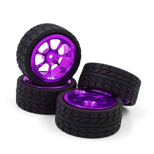 YONMFRDS RC Autoteile Für WLtoys Für 144001 144002 144010 1/14 124016 124017 124018 124019 1/12 Drift Rad Hub Reifen RC Auto Upgrade Teile 65x26 MM Und Verschleiß-Beständig(Purple) von YONMFRDS