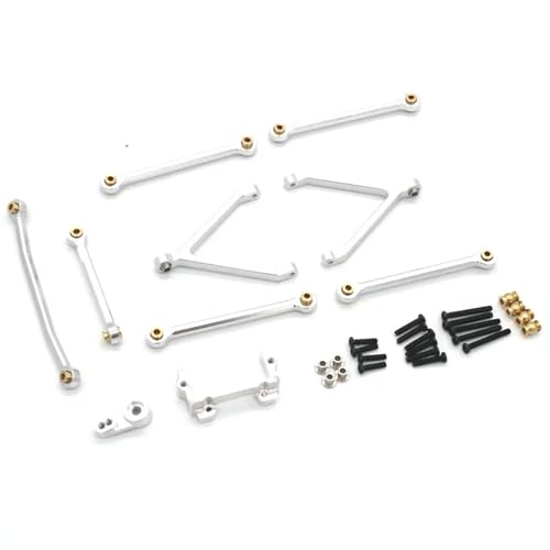 YONMFRDS RC Autoteile Für WLtoys Für FMS Für FCX24 1/24 Für Kleine Seltsame RC Fernbedienung Auto Metall Upgrade Zubehör Zugstange Gefährdet Set(Silver) von YONMFRDS