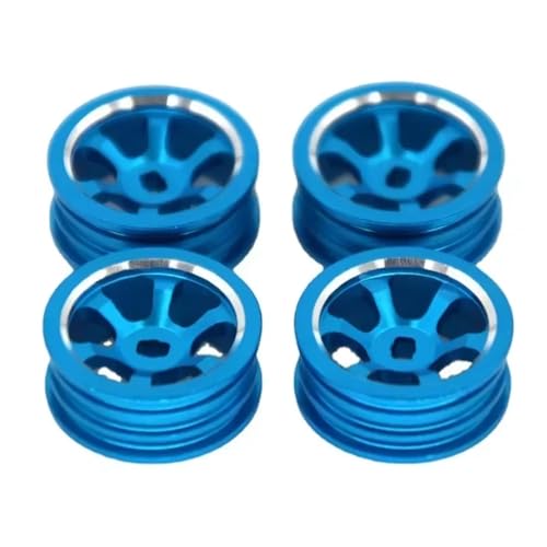 YONMFRDS RC Autoteile Für WLtoys Für K969 Für K989 Für LKW Für 1:28 Kunststoff Rad Reifen 4Pcs Rad Felgen(Blue) von YONMFRDS