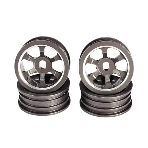 YONMFRDS RC Autoteile Für WLtoys Für K969 Für K989 Für LKW Für 1:28 Kunststoff Rad Reifen 4Pcs Rad Felgen(Gray) von YONMFRDS