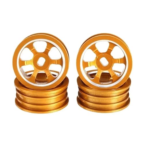 YONMFRDS RC Autoteile Für WLtoys Für K969 Für K989 Für LKW Für 1:28 Kunststoff Rad Reifen 4Pcs Rad Felgen(Yellow) von YONMFRDS