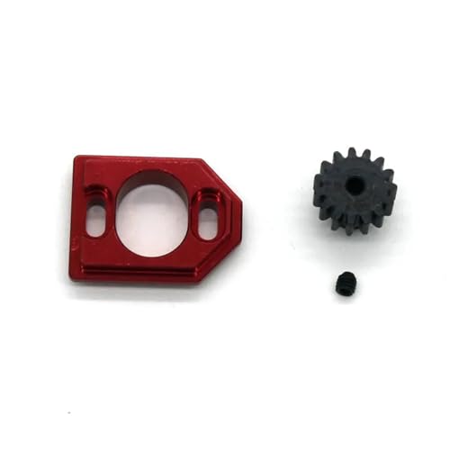 YONMFRDS RC Autoteile Für WLtoys Für MJX 1/16 16207 16208 16209 16210 Für H16V3 Für M162 Für M163 RC Fernbedienung Auto Metall Teile Motor Basis Motor Getriebe(Red,15T) von YONMFRDS