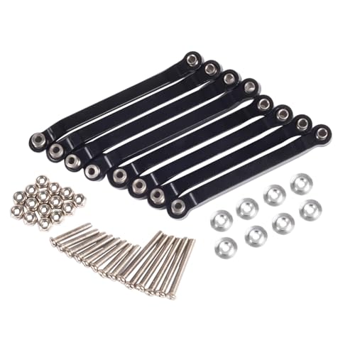 YONMFRDS RC Autoteile Für WPL 1/16 C14 C24 Für MN 1/12 D90 D91 Für MN40 MN45 MN96 MN99 MN99s Metallchassis Zugstangen Aufhängungsverbindungshalterung Ersatz RC Auto Upgrade Teil(Black) von YONMFRDS
