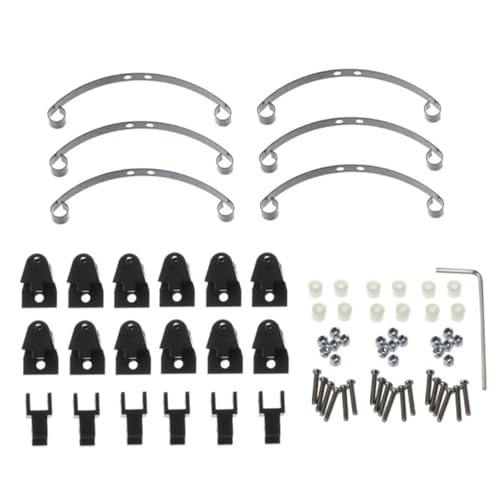 YONMFRDS RC Autoteile Für WPL B16 B36 Q60 Q63 Q64 FY004 Für MN-77 6X6 Stahl Für Blatt Für Federaufhängung Set Stoßdämpfer RC Auto Upgrade Teile(Black) von YONMFRDS