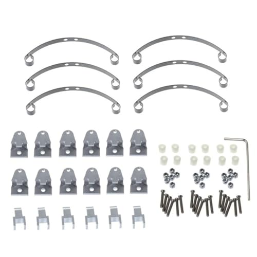 YONMFRDS RC Autoteile Für WPL B16 B36 Q60 Q63 Q64 FY004 Für MN-77 6X6 Stahl Für Blatt Für Federaufhängung Set Stoßdämpfer RC Auto Upgrade Teile(Silver) von YONMFRDS