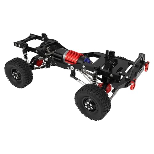 RC Autoteile Für WPL C14 C24 1/16 RC Auto Metall Zusammengebauter Rahmen Chassis Achse Getriebe Zugstange Set Teile Zubehör Ganze Upgrade RC Auto Zubehör(Black) von YONMFRDS