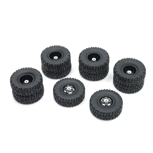 YONMFRDS RC Autoteile Für WPL Für B16 B36 Für HengLong Für FeiYu Für JJRC 6WD RC Autoteile Metall-Upgrade Vorne Einzel Hinten Doppelnabe Reifen(Black) von YONMFRDS