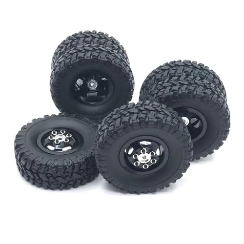 YONMFRDS RC Autoteile Für WPL Für C14 C24 B14 B16 B24 B36 C34 C44 Für HengLong Für FeiYu Für JJRC RC Autoteile Metall-Upgrade Vorne Einzel Hinten Doppelradnabe Reifen(Black) von YONMFRDS