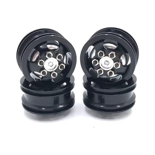 YONMFRDS RC Autoteile Für WPL Für C14 C24 B14 B16 B24 B36 Für HengLong Für FeiYu Für JJRC RC Auto Teile Upgrade Metall Rad Hub(Black) von YONMFRDS