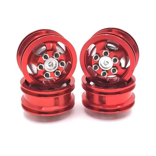 YONMFRDS RC Autoteile Für WPL Für C14 C24 B14 B16 B24 B36 Für HengLong Für FeiYu Für JJRC RC Auto Teile Upgrade Metall Rad Hub(Red) von YONMFRDS