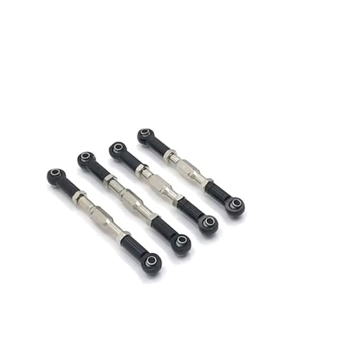 YONMFRDS RC Autoteile Für WPL Für C14 C24 B14 B24 Für MN Für D90 D91 D96 99S Für HengLong Für FeiYu Für JJRC RC Autoteile Upgrade Metall 4PCS Einstellbare Spurstange(Black) von YONMFRDS