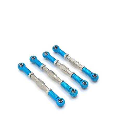 YONMFRDS RC Autoteile Für WPL Für C14 C24 B14 B24 Für MN Für D90 D91 D96 99S Für HengLong Für FeiYu Für JJRC RC Autoteile Upgrade Metall 4PCS Einstellbare Spurstange(Blue) von YONMFRDS