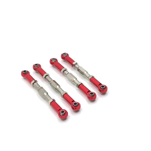 YONMFRDS RC Autoteile Für WPL Für C14 C24 B14 B24 Für MN Für D90 D91 D96 99S Für HengLong Für FeiYu Für JJRC RC Autoteile Upgrade Metall 4PCS Einstellbare Spurstange(Red) von YONMFRDS