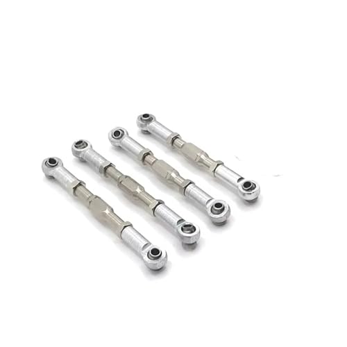 YONMFRDS RC Autoteile Für WPL Für C14 C24 B14 B24 Für MN Für D90 D91 D96 99S Für HengLong Für FeiYu Für JJRC RC Autoteile Upgrade Metall 4PCS Einstellbare Spurstange(Silver) von YONMFRDS