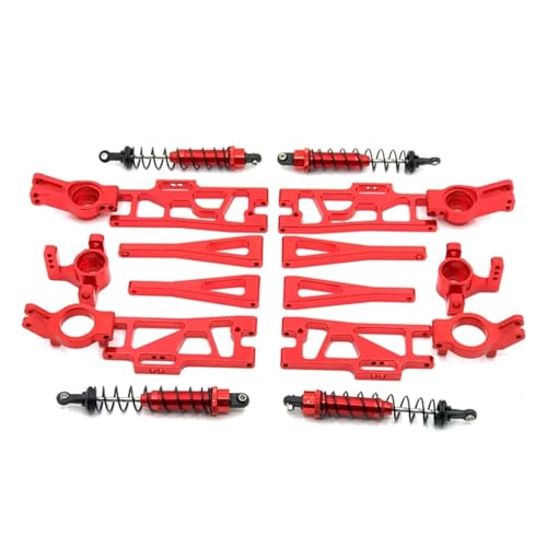 YONMFRDS RC Autoteile Für Wltoys 12402a Für 1/12 4WD 2,4G RC Auto 9 Stücke Upgrade Metall Teile(Red) von YONMFRDS