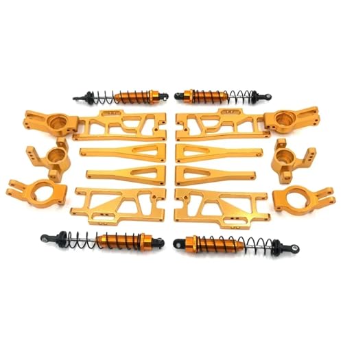 YONMFRDS RC Autoteile Für Wltoys 12402a Für 1/12 4WD 2,4G RC Auto 9 Stücke Upgrade Metall Teile(Yellow) von YONMFRDS