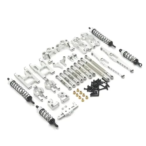 YONMFRDS RC Autoteile Für Wltoys 12427 12428 12423 Für FY-03 Für 1/12 RC Auto Metall Verbesserte Ersatzteile Lenkung Tasse Für Schaukel Arm Körper Stange Stoßdämpfer(Silver) von YONMFRDS