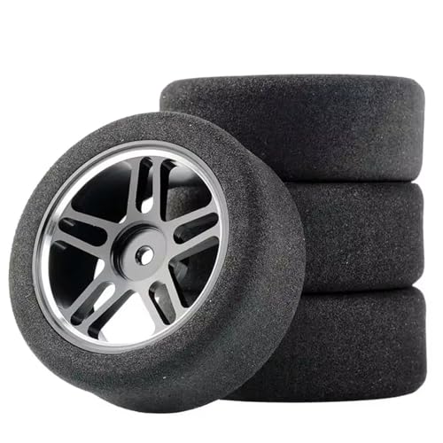 YONMFRDS RC Autoteile Für Wltoys 144001 124019 124017 Für A959 Für 1/16 1/14 1/12 Ferngesteuerte Autoteile On Road Schaumreifen 68MM Rad 12MM Sechskant 4St(Black) von YONMFRDS