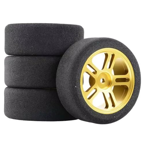 YONMFRDS RC Autoteile Für Wltoys 144001 124019 124017 Für A959 Für 1/16 1/14 1/12 Ferngesteuerte Autoteile On Road Schaumreifen 68MM Rad 12MM Sechskant 4St(Yellow) von YONMFRDS