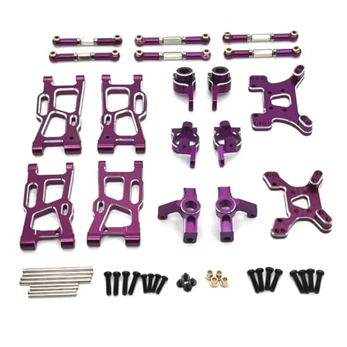 YONMFRDS RC Autoteile Für Wltoys 144001 144002 144010 124008 124016 124017 124018 124019 Für RIaarIo XDKJ-001 XDKJ-006 AM-X12 RC Auto Metall Suspension Arm(Purple) von YONMFRDS