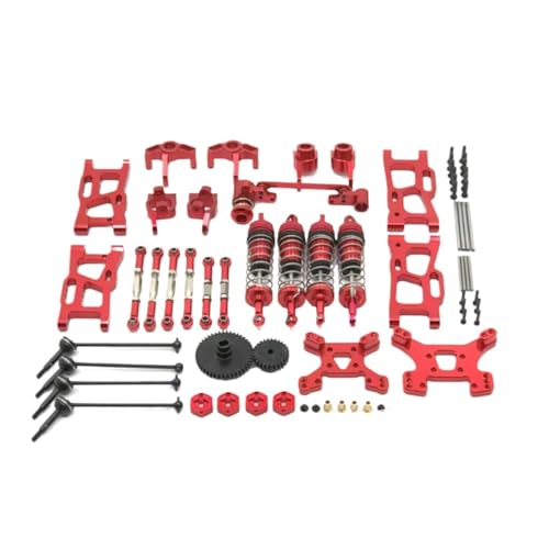 YONMFRDS RC Autoteile Für Wltoys 144001 144002 144010 124017 124019 Metall-Upgrade-Teile-Umbausätze Für Schwingarm-Stoßdämpfersatz RC-Autozubehör(Red) von YONMFRDS