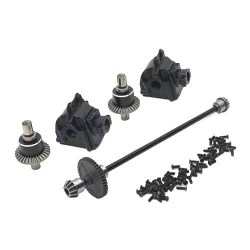 YONMFRDS RC Autoteile Für Wltoys 144010 144001 144002 Teile-Upgrade Metall-Center Antriebswelle Montage Getriebe Differential Kit Ersatz Teile(Black) von YONMFRDS