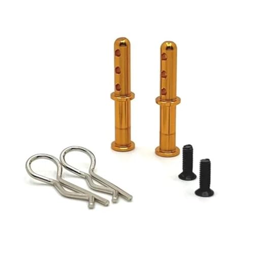 YONMFRDS RC Autoteile Für Wltoys 144016 144001 144010 124016 124017 124018 124019 Für RIaarIo 1/12 1/14 Metall Körper Mount Post Shell Spalte Refit RC Auto Upgrade Teile(Yellow) von YONMFRDS